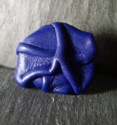 BAGUE EN CUIR FROISSE BLEU FONCE