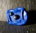 BAGUE CUIR FROISSE BLEU GREC ET HEMATITE