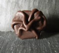 BAGUE CUIR FROISSE MARRON