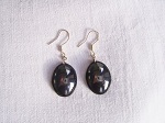 Boucles d’oreilles une pierre ovale en h&eacute;matite et argent 925