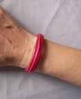 MINI BRACELET EN CUIR SOUPLE FROISSE FUCHSIA