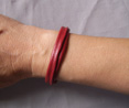 MINI BRACELET EN CUIR SOUPLE FROISSE ROUGE BRIQUE