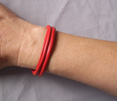 MINI BRACELET EN CUIR SOUPLE FROISSE ROUGE VERMILLON