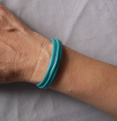 MINI BRACELET EN CUIR SOUPLE FROISSE TURQUOISE