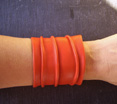 BRACELET LARGE EN CUIR FROISSE ROUILLE