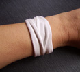 PETIT BRACELET CUIR FROISSE BLANC