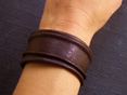 PETIT BRACELET CUIR FROISSE MARRON CHOCOLAT