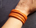 PETIT BRACELET CUIR FROISSE ORANGE