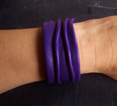 PETIT BRACELET CUIR FROISSE VIOLET