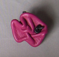 BAGUE FLEUR CUIR FROISSE ROSE LILAS