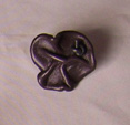 BAGUE FLEUR CUIR FROISSE MARRON FONCE