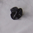 BAGUE FLEUR CUIR FROISSE NOIR