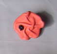 BAGUE FLEUR CUIR FROISSE SAUMON