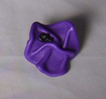 BAGUE FLEUR CUIR FROISSE VIOLET CLAIR
