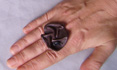 BAGUE FLEUR CUIR FROISSE MARRON CHOCOLAT
