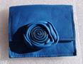 Porte monnaie porte cartes cuir souple bleu grec