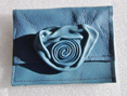 Porte monnaie porte cartes cuir souple bleu jean
