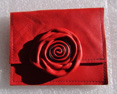 Porte monnaie porte cartes cuir souple rouge vermillon