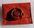 Porte monnaie porte cartes cuir souple rouille