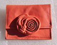 Porte monnaie porte cartes cuir souple saumon