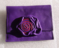 Porte monnaie porte cartes cuir souple violet clair